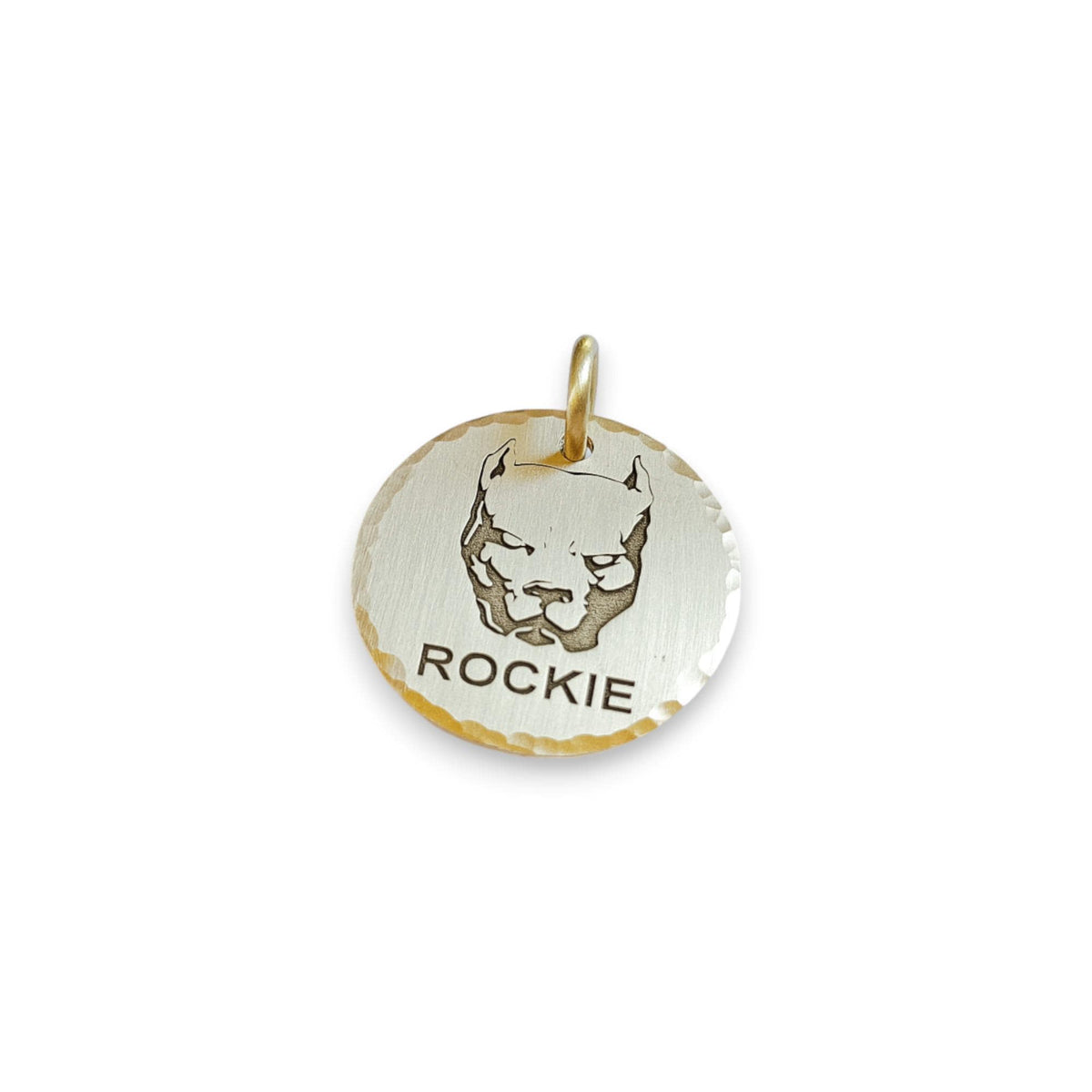 The Guardian Pitbull Token | Artisan Breed Pet ID & Custom Engraved Dog Tag, alternate angle