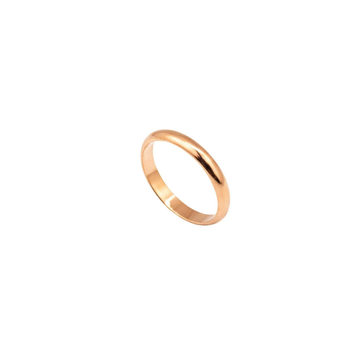 Classic Solid Gold Ring - 14K Unisex Wedding Band, 3mm, alternate angle