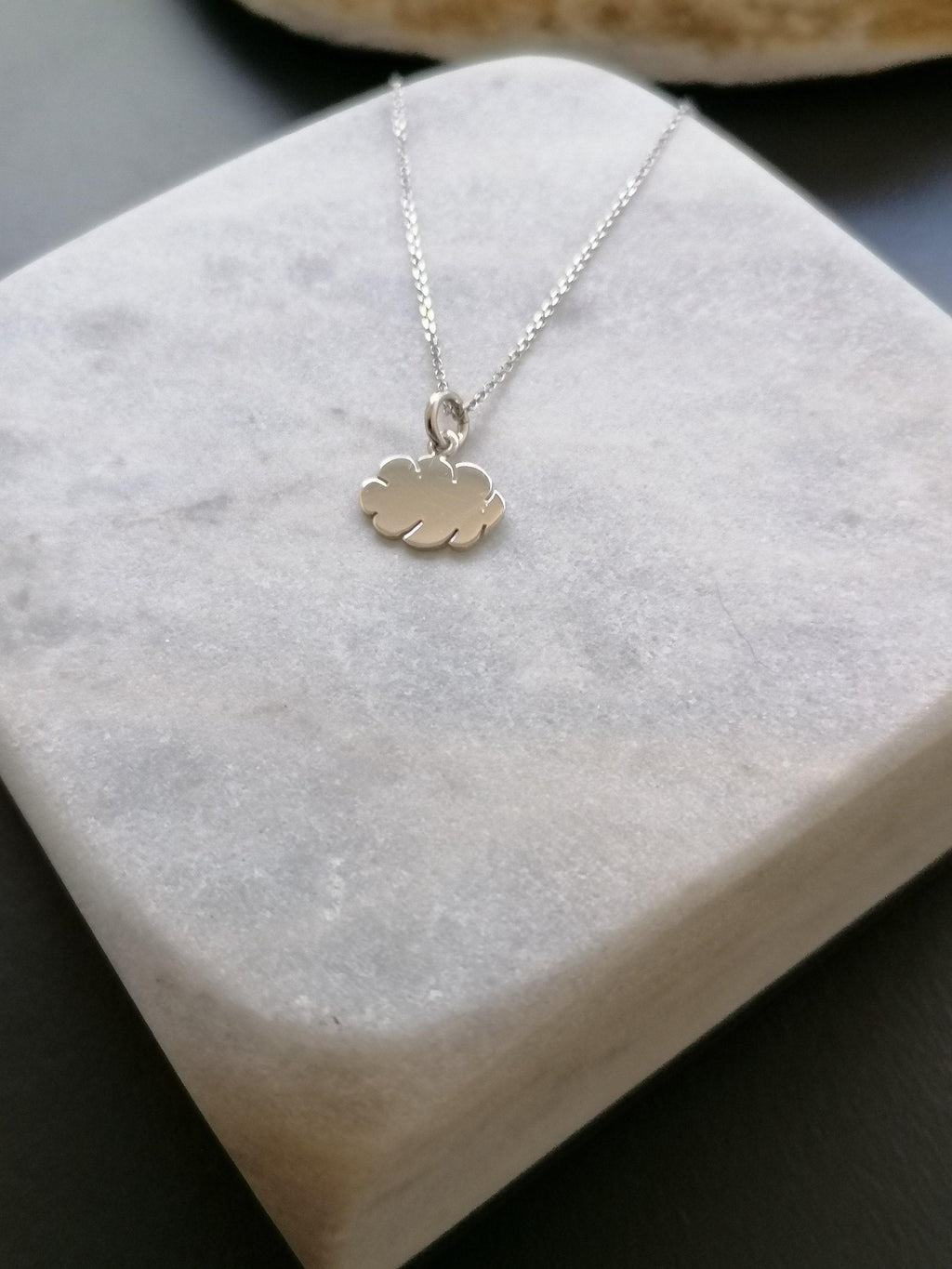 Dainty Sterling Silver Cloud Necklace, Minimalist Charm