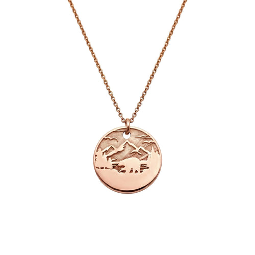Bear Silhouette Necklace | Mountain Wilderness Talisman, close-up detail