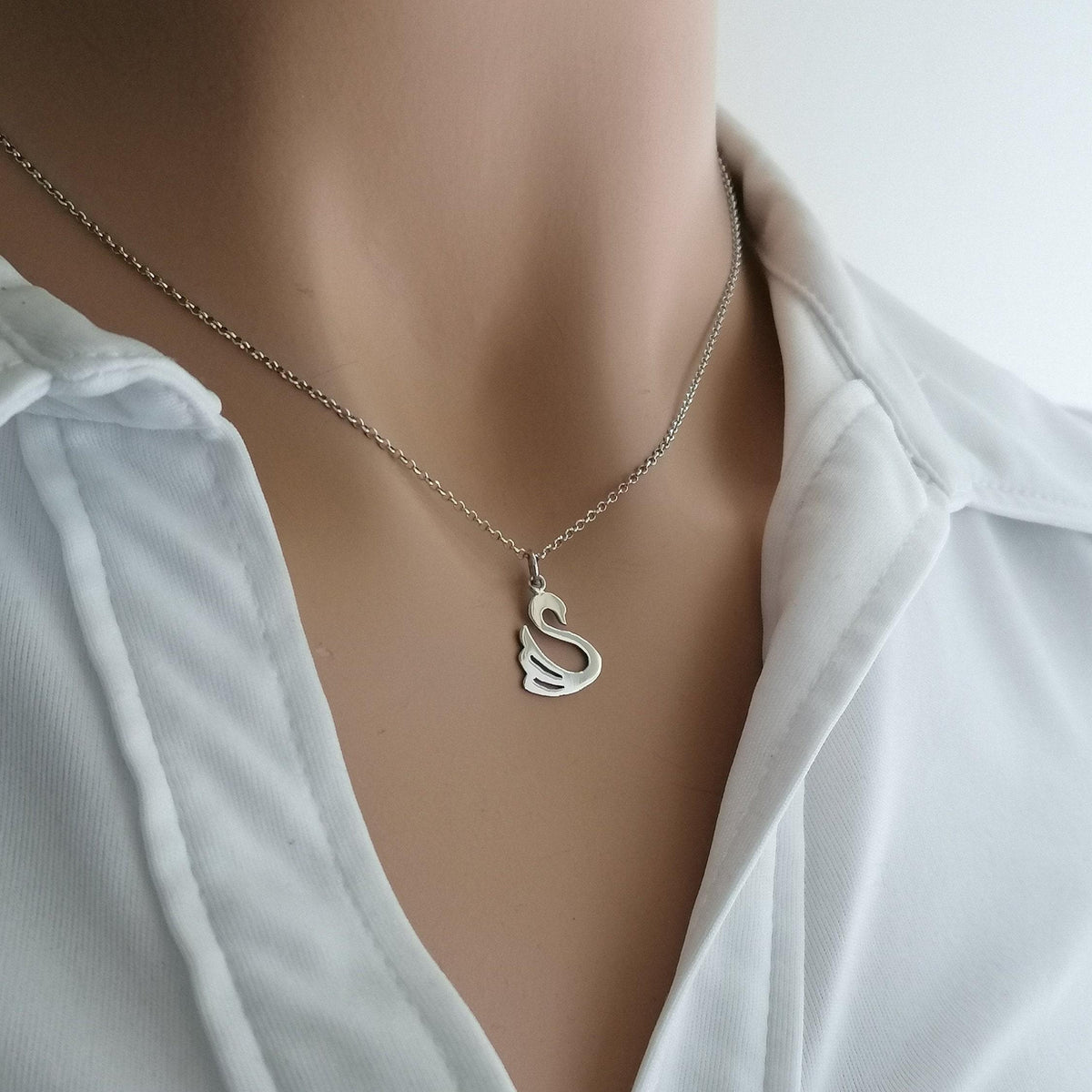 Swan Necklace | Symbol of Grace & Transformation, front view
