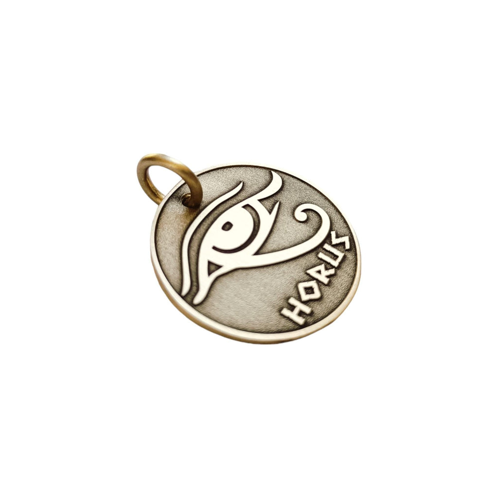 The Sentinel Token | Artisan Eye of Horus Pet ID & Custom Engraved Dog Tag, alternate angle