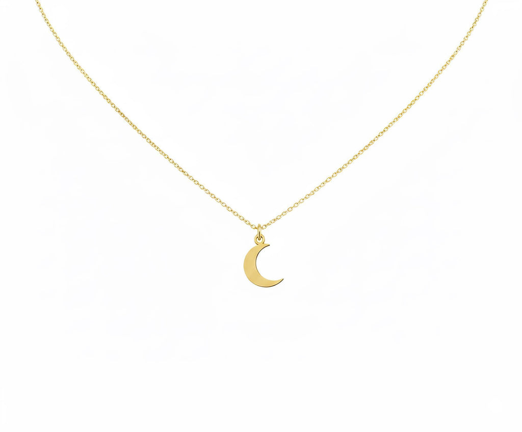 Crescent Moon Necklace | Celestial Talisman, in Yellow Gold Plated finish
