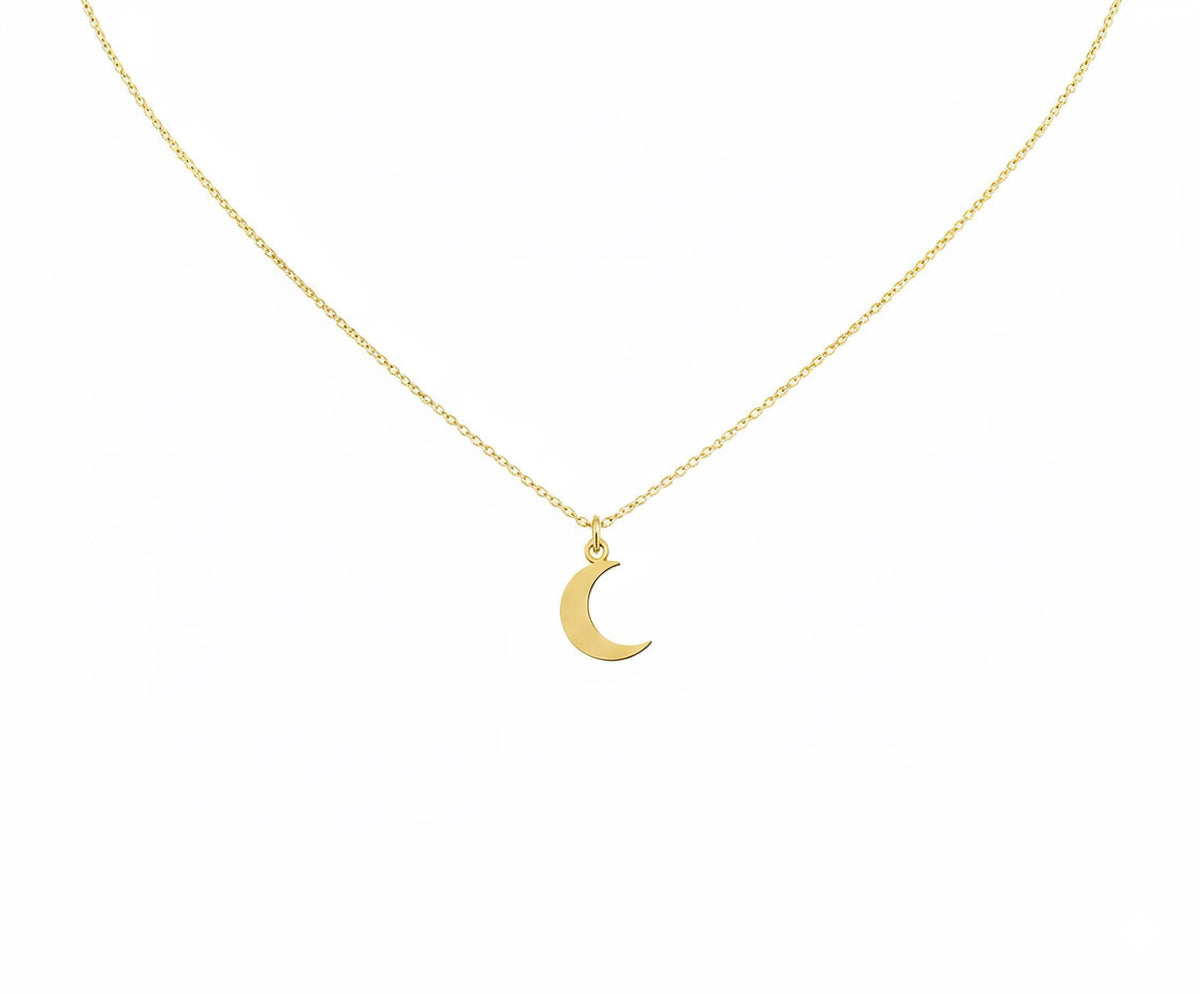 Crescent Moon Necklace | Celestial Talisman, in Yellow Gold Plated finish