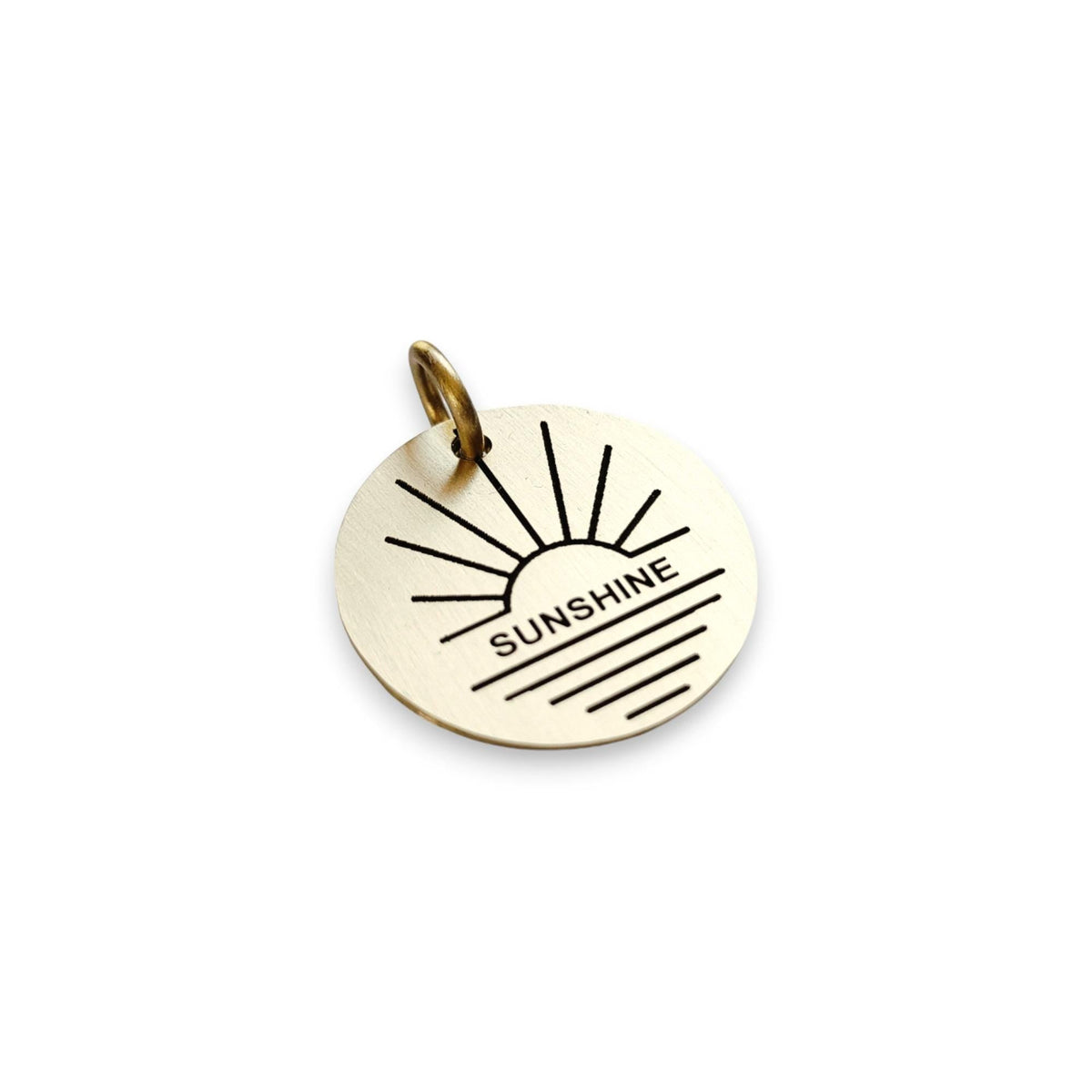 The Golden Hour Token | Artisan Sun Setting Pet ID & Custom Engraved Dog Tag, additional detail