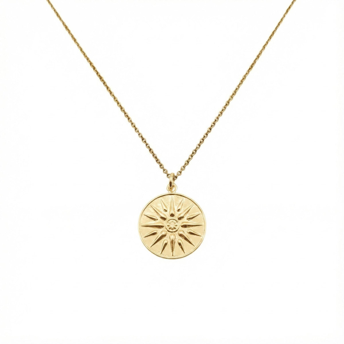 Vergina Sun Medallion | Ancient Greek Star Talisman, in Yellow Gold Plated finish