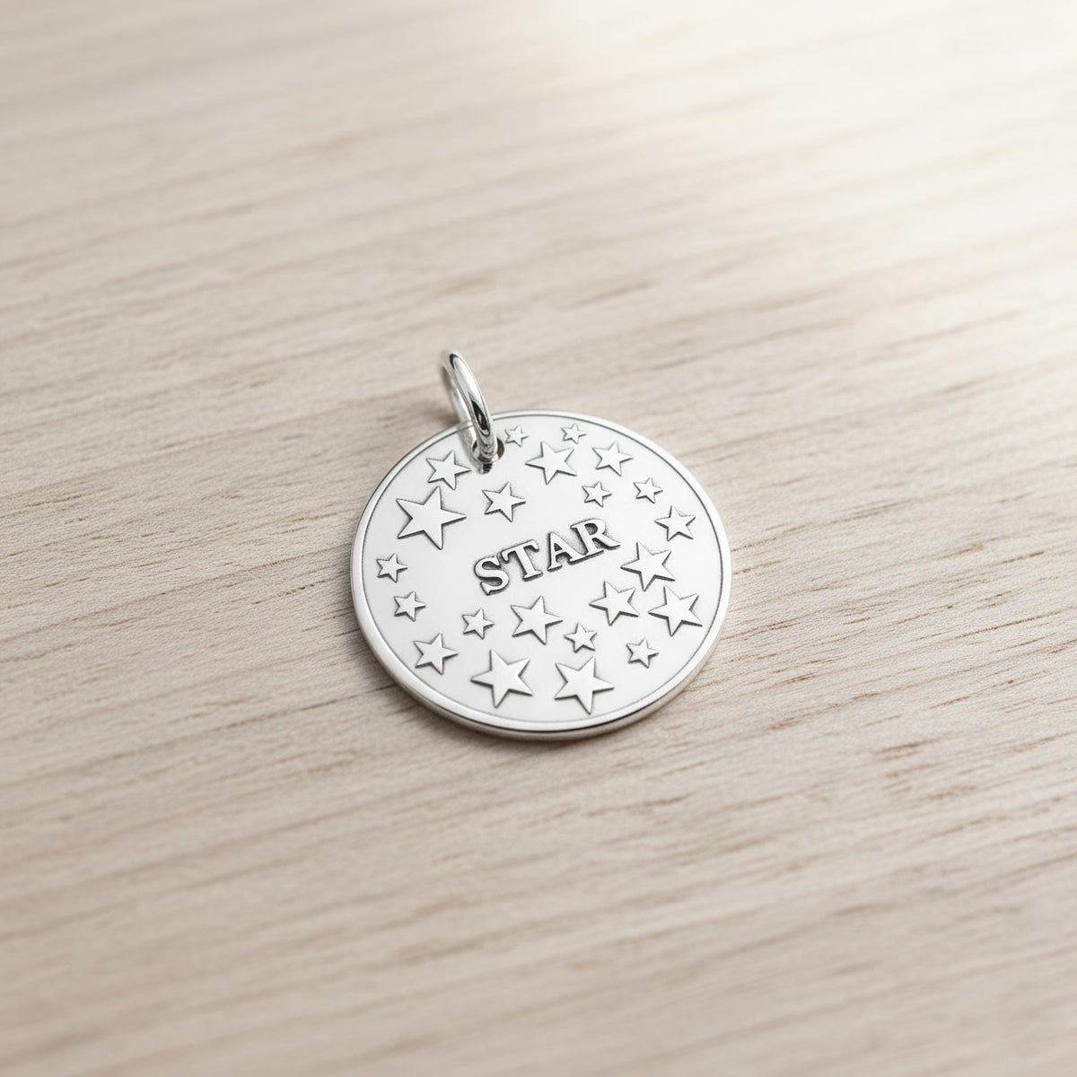 Star Dog Tag | Custom Engraved Pet ID Collar Charm, styled view