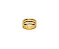 Triple Band Ring | Smooth Three Wide Bands Sterling Silver Statement Ring | Unity & Balance Talisman, in White Gold Plated finish