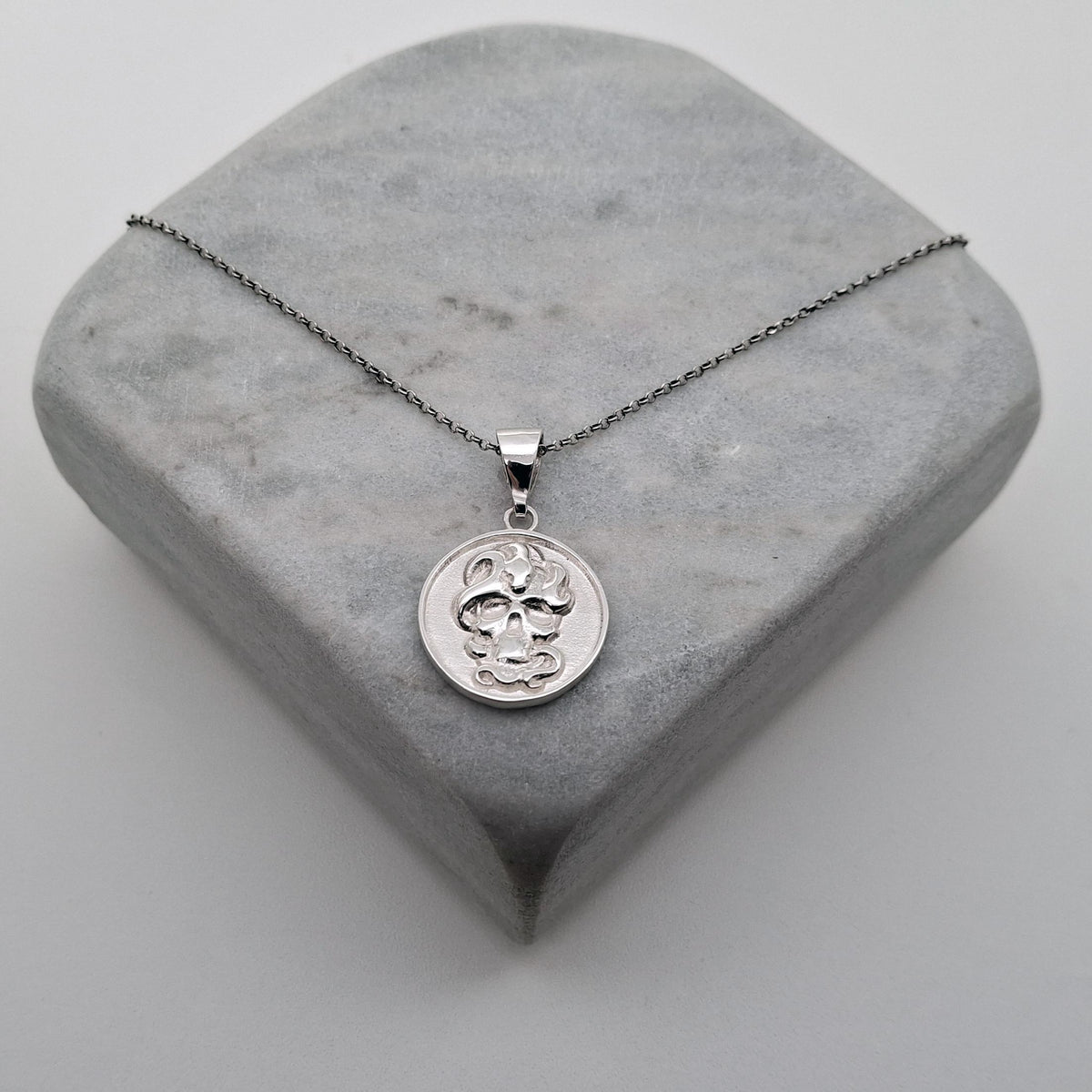 Memento Mori Necklace | Skull & Snake Talisman