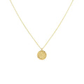 Hammered Circle Necklace | Solid 14k Gold Disc Pendant | Minimalist Layering Charm, front view