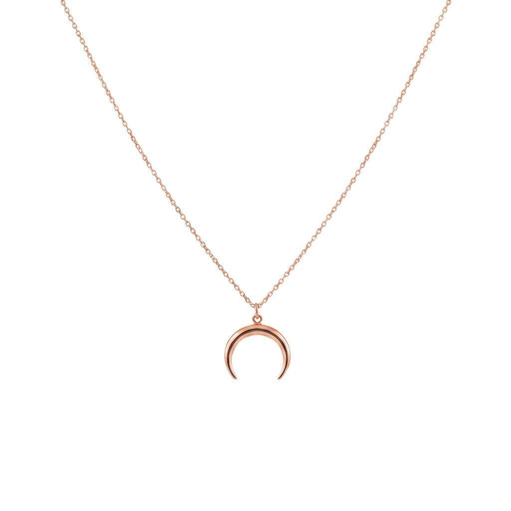 Crescent Moon Horn Necklace | Protection & New Beginnings, alternate angle