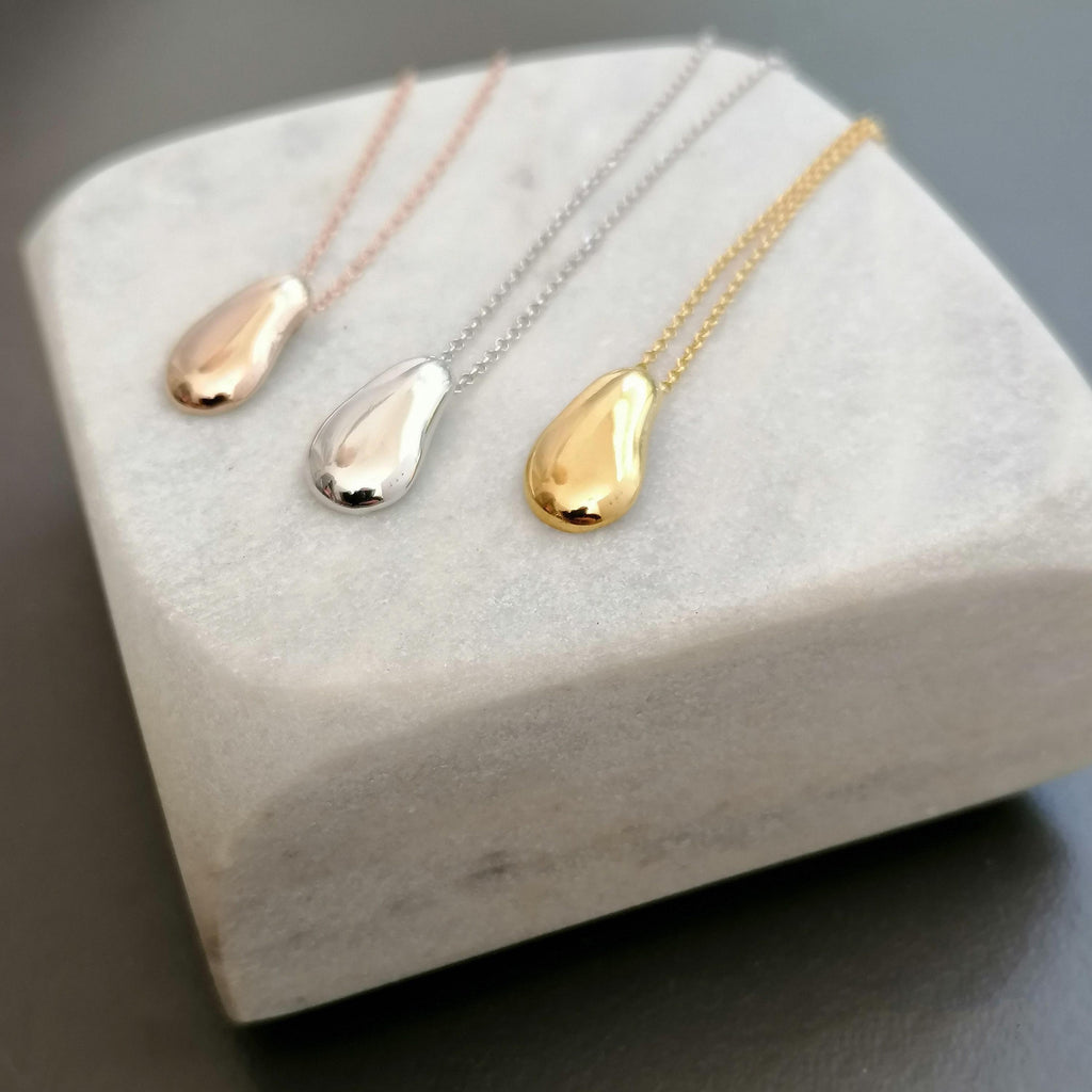 Pebble Charm Necklace | Minimalist Nature Talisman, front view
