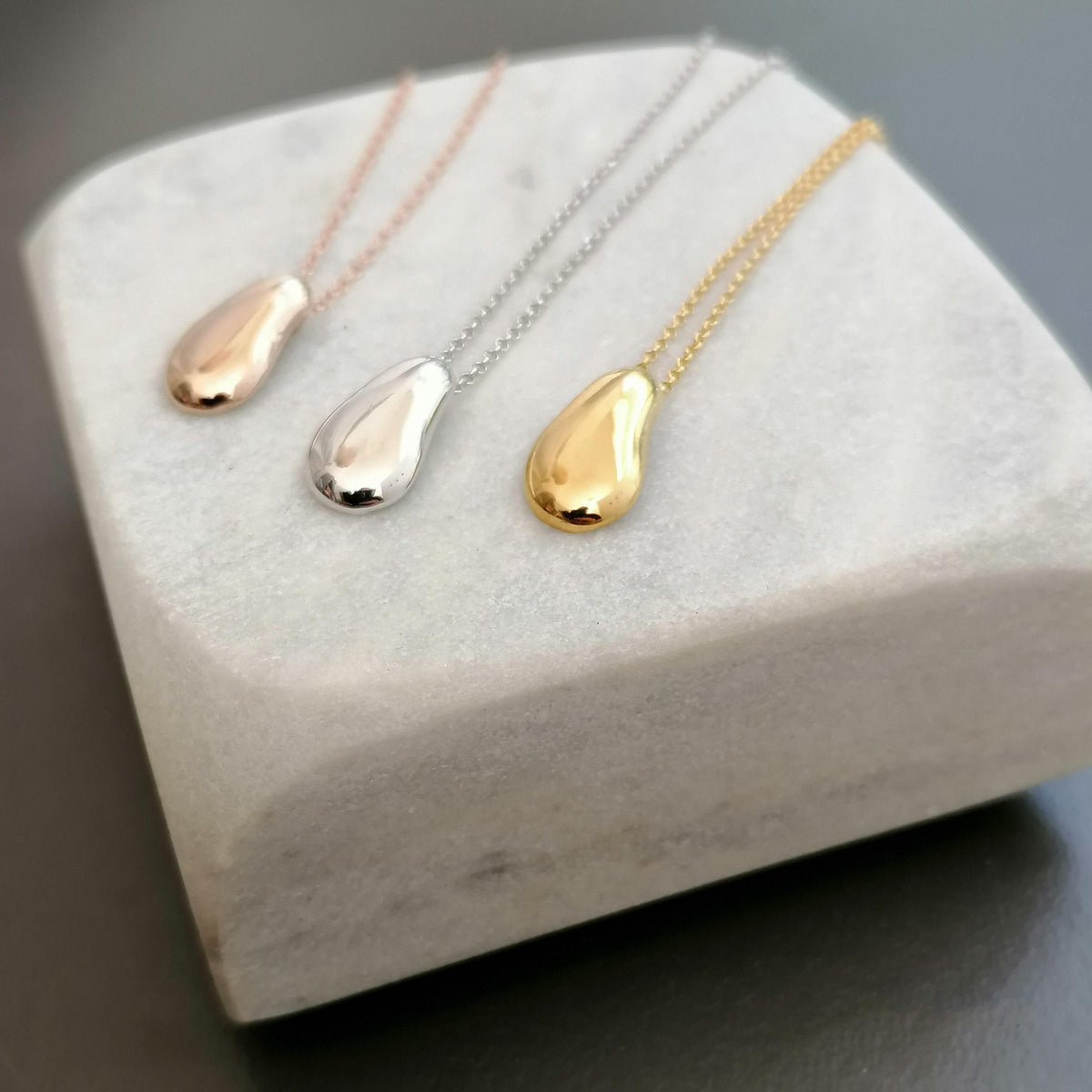 Pebble Charm Necklace | Minimalist Nature Talisman, front view