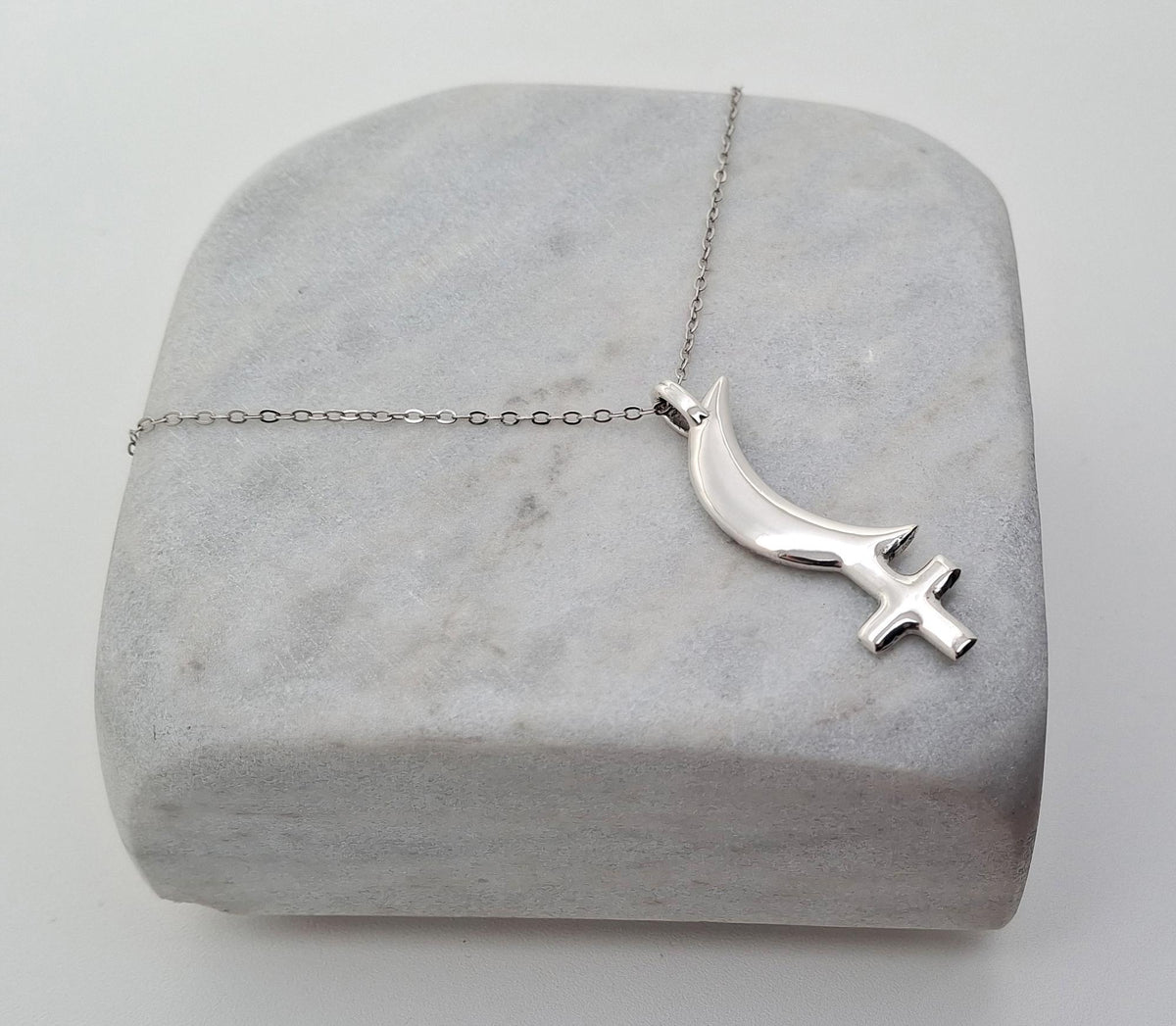 Black Moon Lilith Necklace | Sterling Silver Dark Feminine Glyph Pendant | Shadow Work Talisman, additional detail