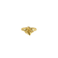 Silver Rose Ring | Dainty Floral Statement Band Sterling Silver | Botanical Promise Ring, in Yellow Gold Plated finish