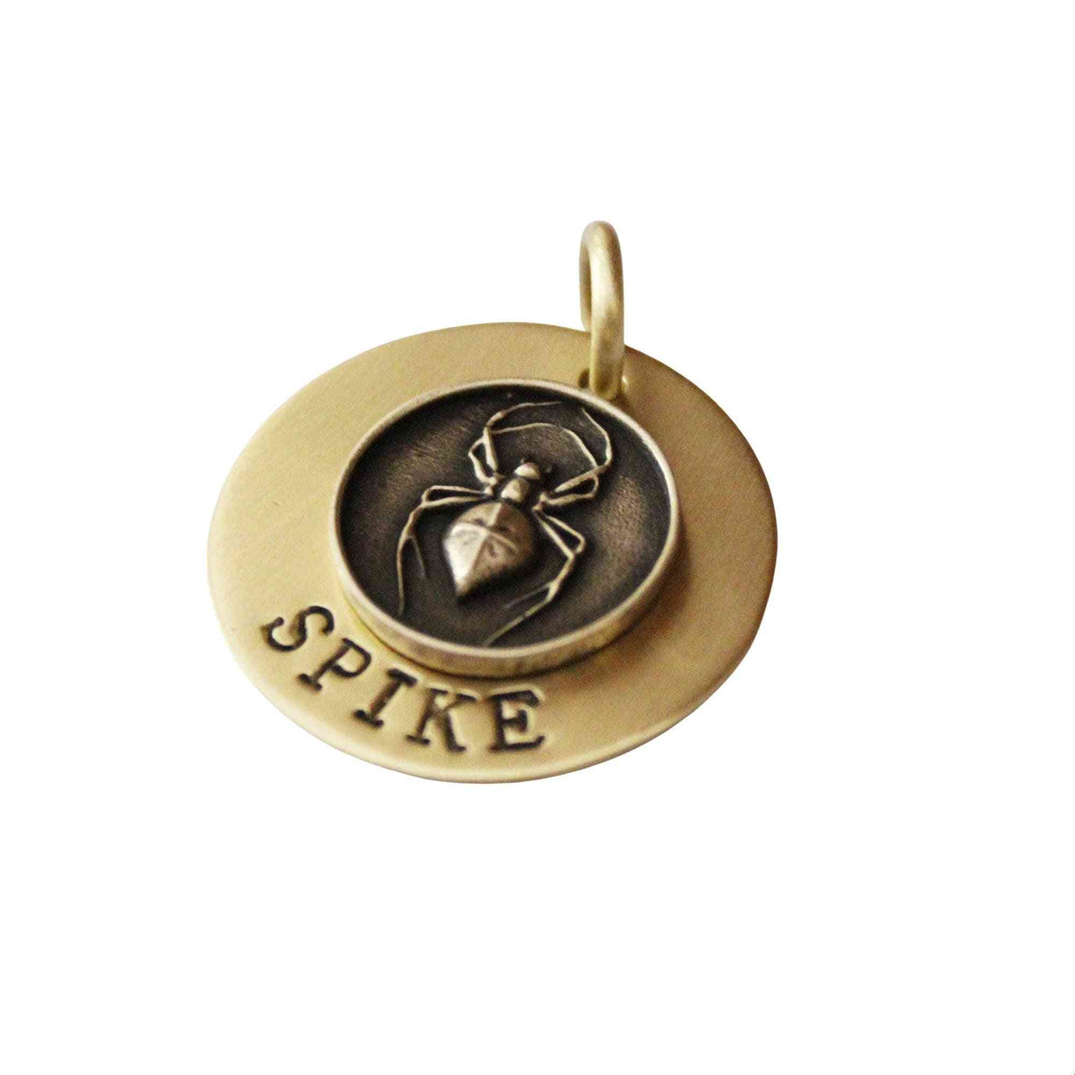 The Weaver Sigil | Artisan Spider Pet ID & Custom Engraved Dog Tag, front view