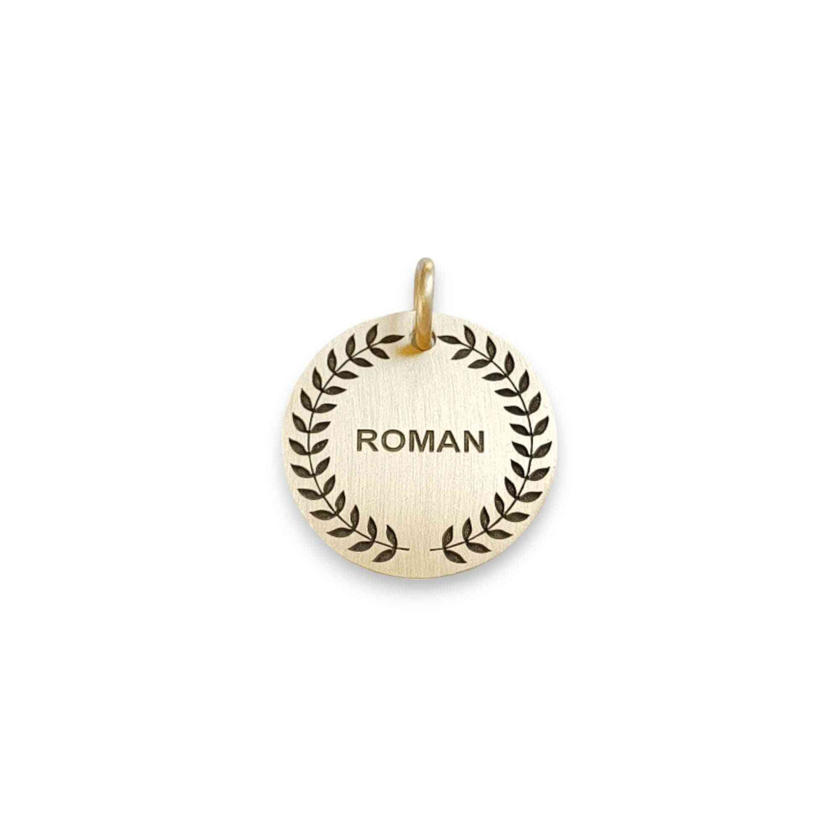 The Victor's Token | Artisan Laurel Wreath Pet ID & Custom Engraved Dog Tag, front view