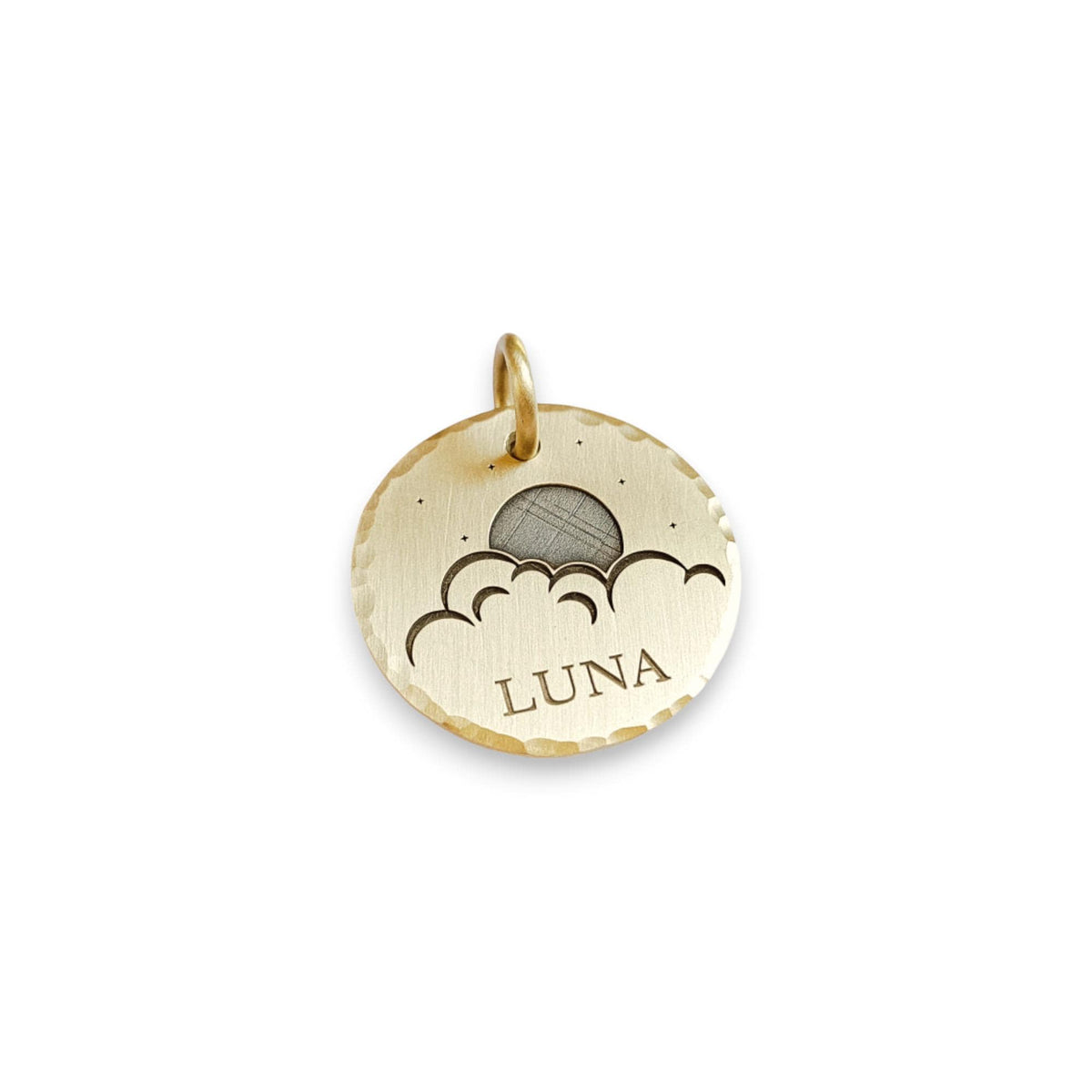 The Ethereal Moon Token | Artisan Celestial Pet ID & Custom Engraved Dog Tag, additional detail