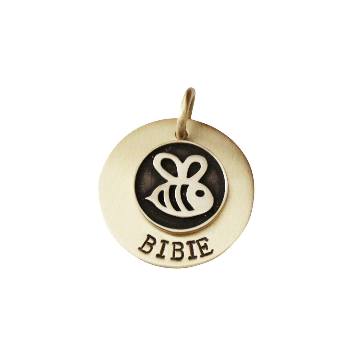 The Diligent Honeybee Token | Artisan Nature Pet ID & Custom Engraved Dog Tag, front view