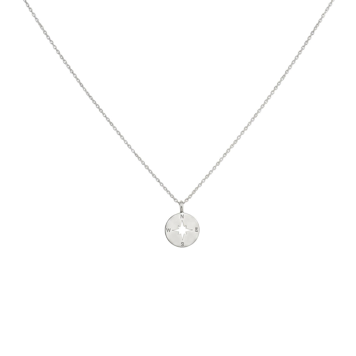 Compass Charm Necklace | Solid Gold True North Talisman | 14K Heirloom Jewelry, close-up detail