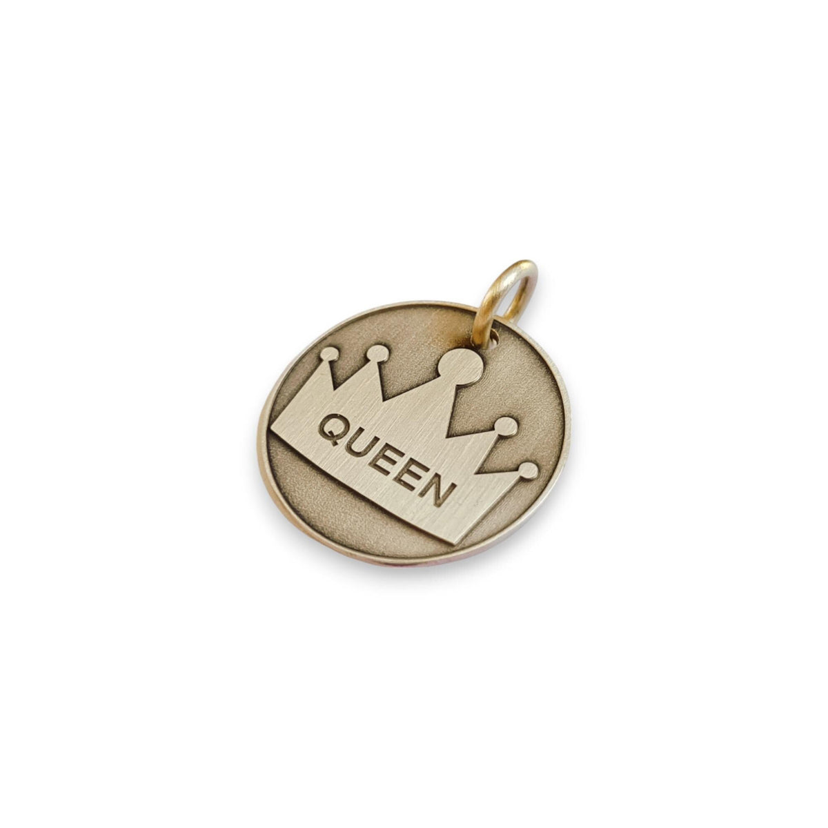 The Sovereign Token | Artisan Queen Pet ID & Custom Engraved Dog Tag, alternate angle