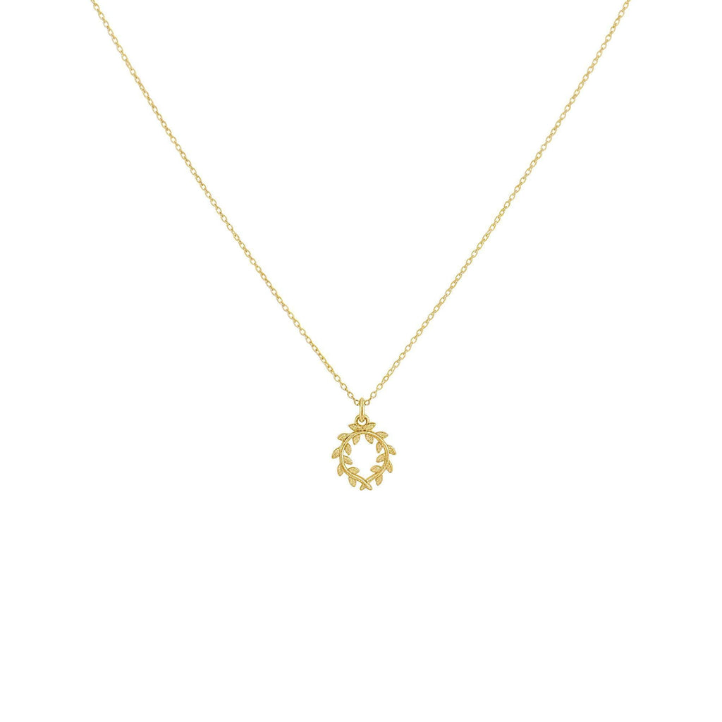 Olive Branch Necklace | Symbol of Peace & Growth, in Yellow Gold Plated finish