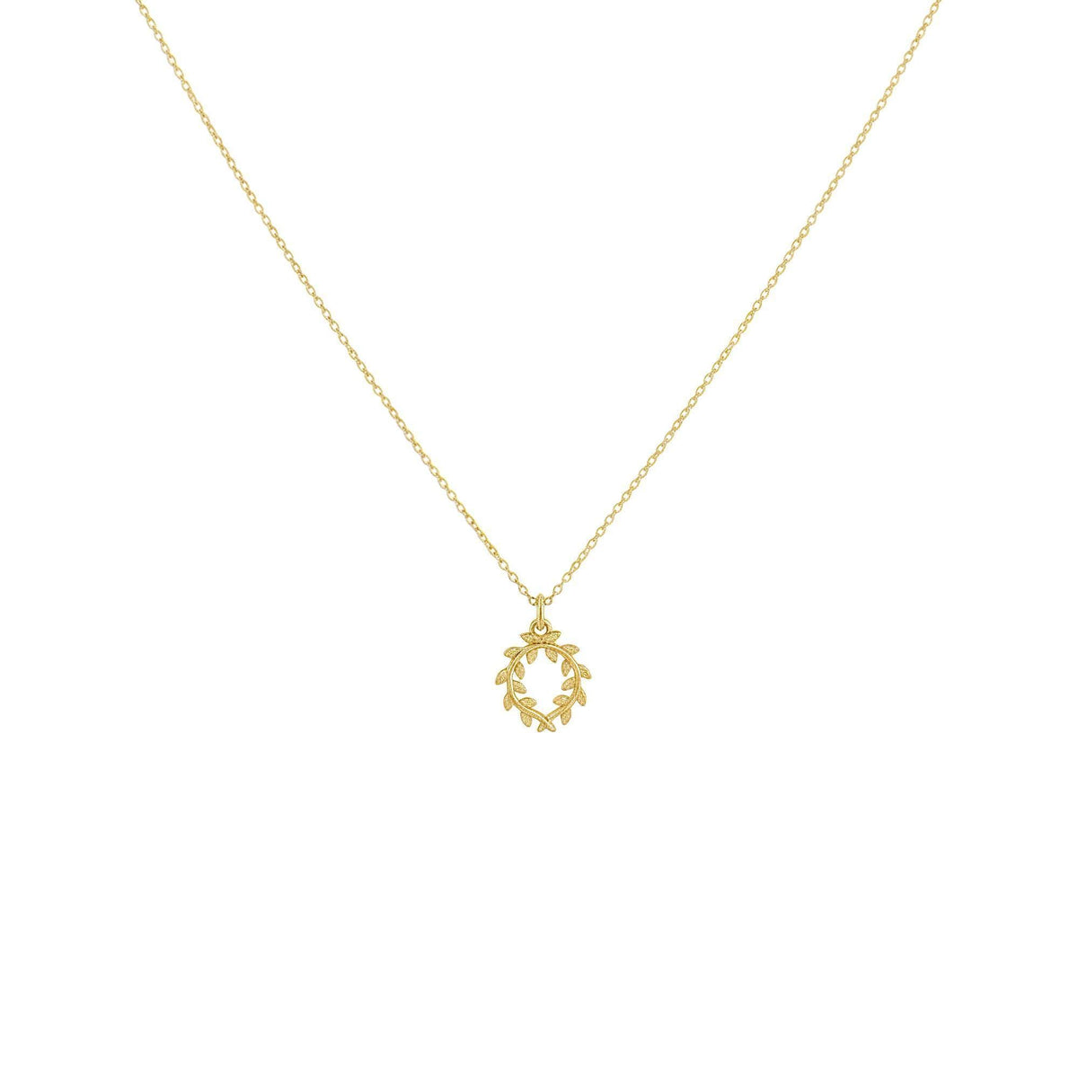 Olive Branch Necklace | Symbol of Peace & Growth, in Yellow Gold Plated finish