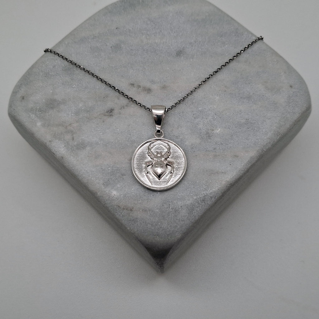 Spider Medallion Necklace | Weaver Spirit Talisman, front view