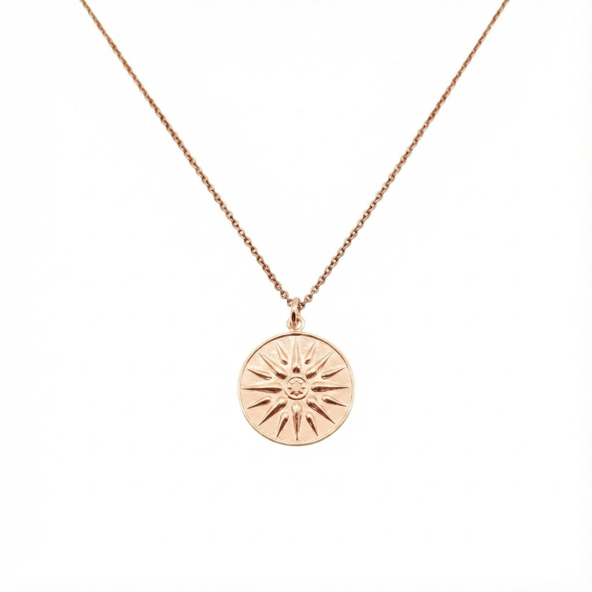 Vergina Sun Medallion | Ancient Greek Star Talisman, in Rose Gold Plated finish