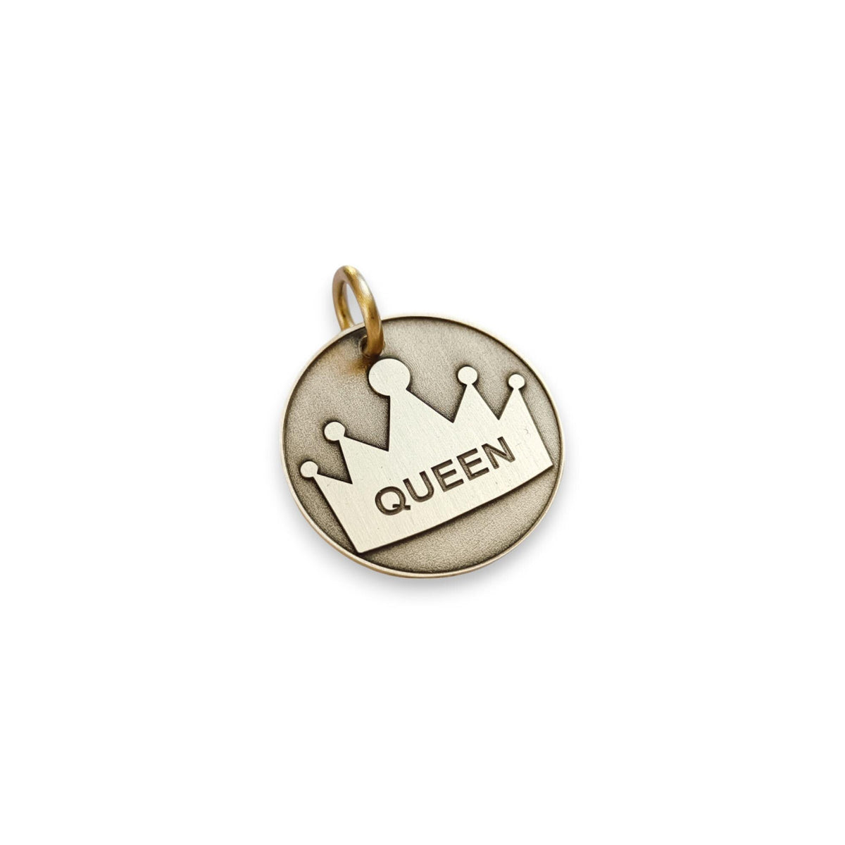 The Sovereign Token | Artisan Queen Pet ID & Custom Engraved Dog Tag, front view