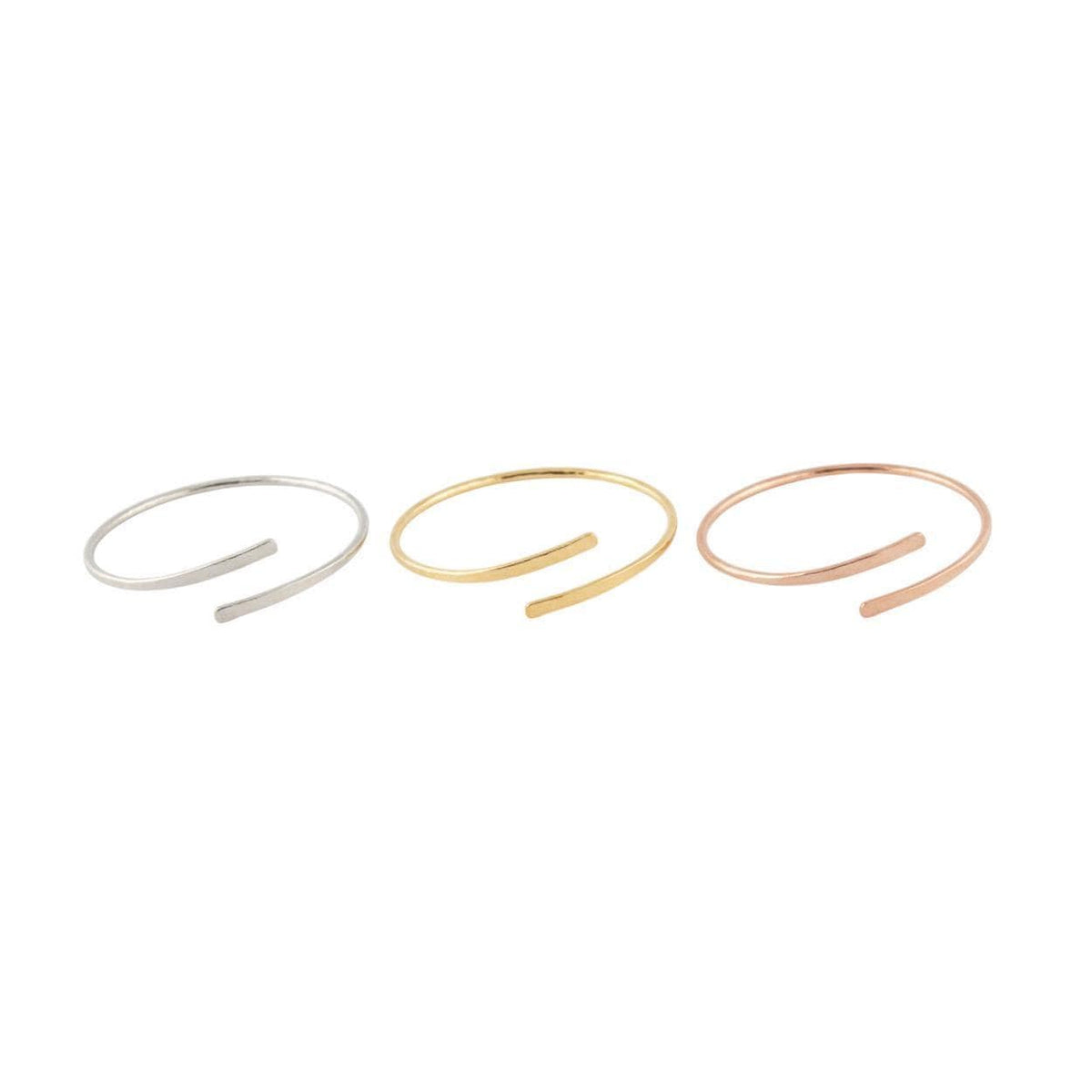 Bypass Bangle | Hammered Stacking Cuff, alternate angle