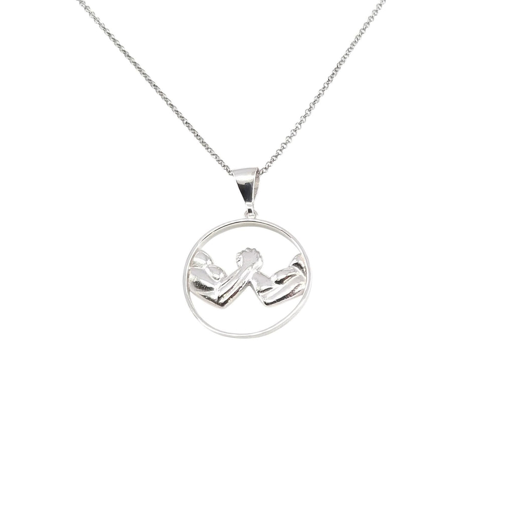 Unity Handshake Necklace | Brotherhood & Loyalty Talisman, alternate angle