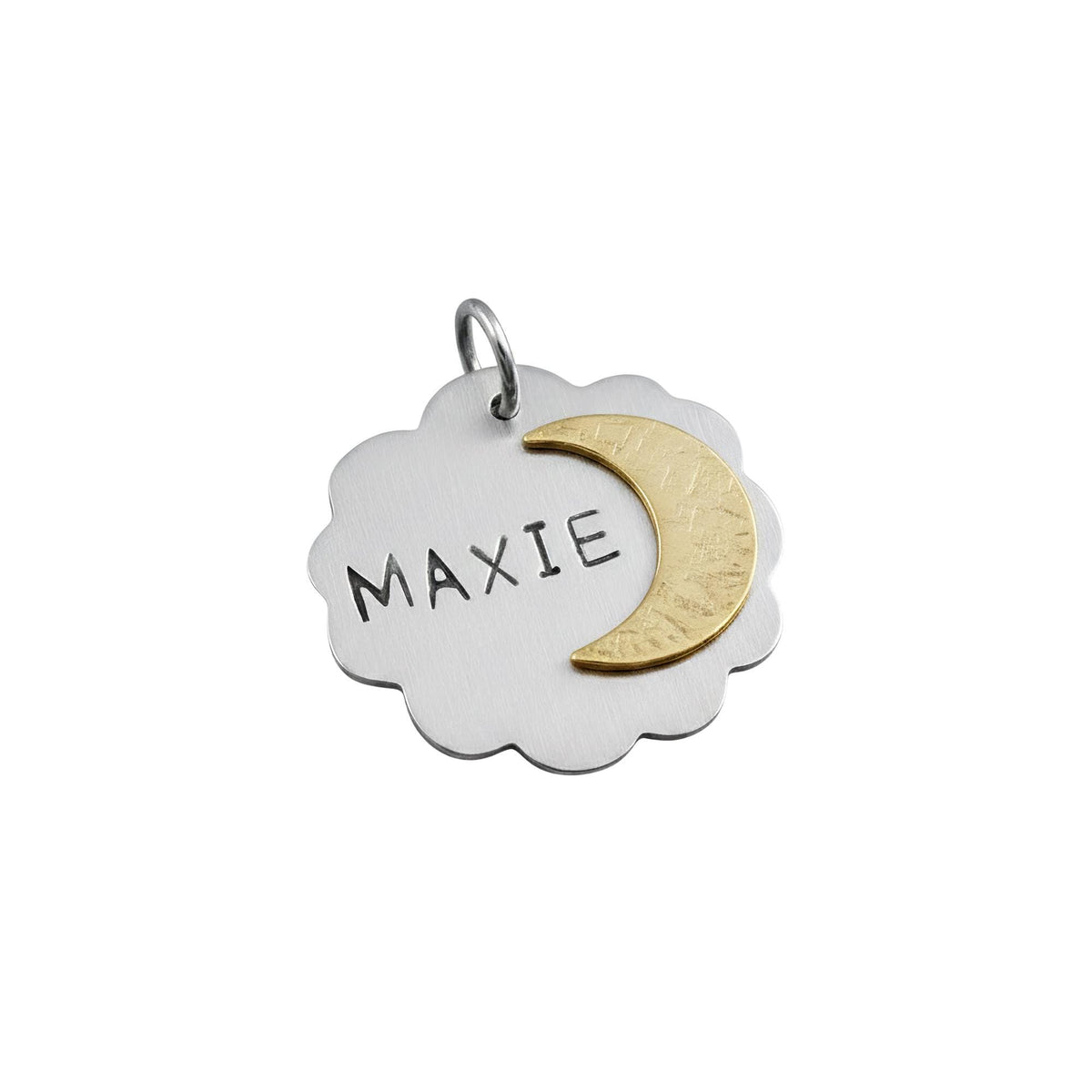 The Celestial Alignment Token | Artisan Moon & Cloud Pet ID, close-up detail