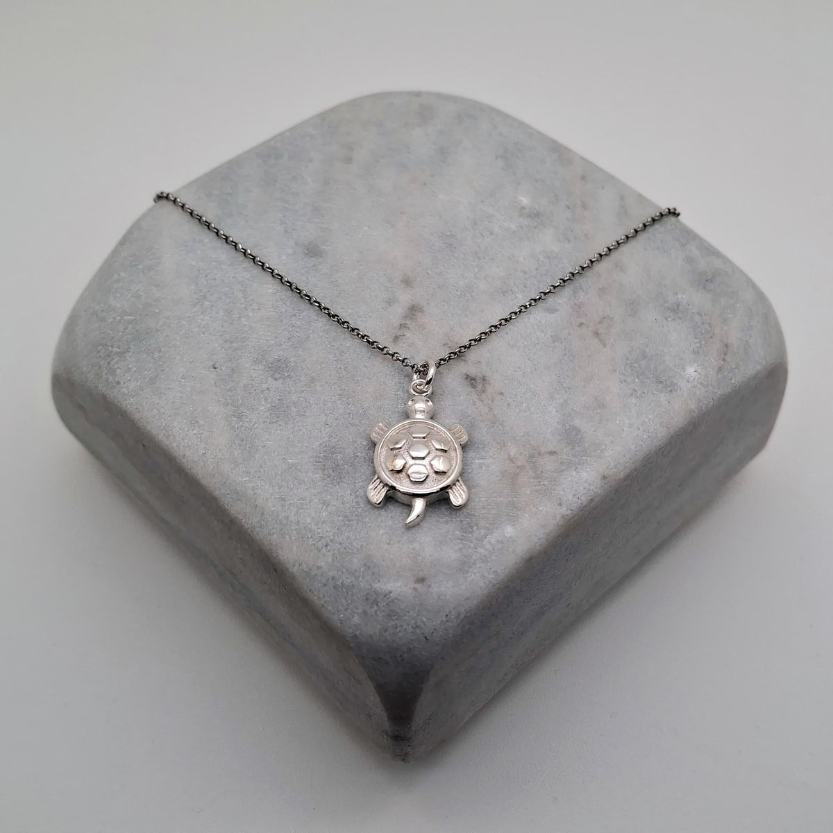 Turtle Necklace | Longevity & Protection Pendant, close-up detail