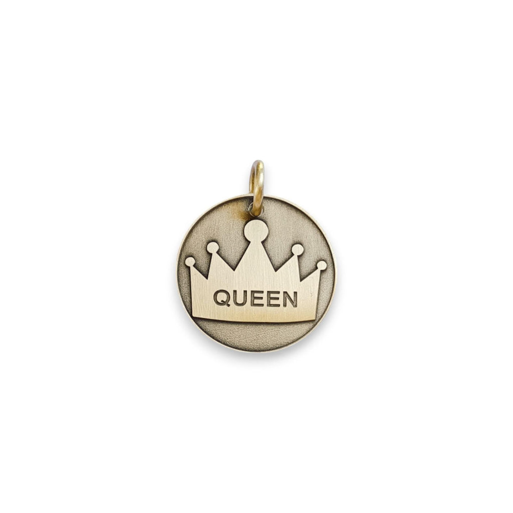 The Sovereign Token | Artisan Queen Pet ID & Custom Engraved Dog Tag, styled view