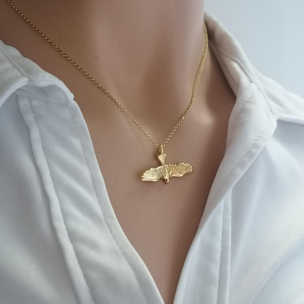 Dove Necklace | Symbol of Peace & Renewal, alternate angle
