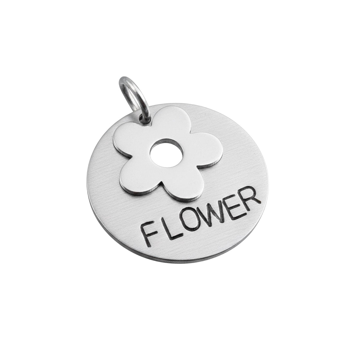 The Wildflower Token | Artisan Floral Pet ID & Custom Dog Tag, close-up detail