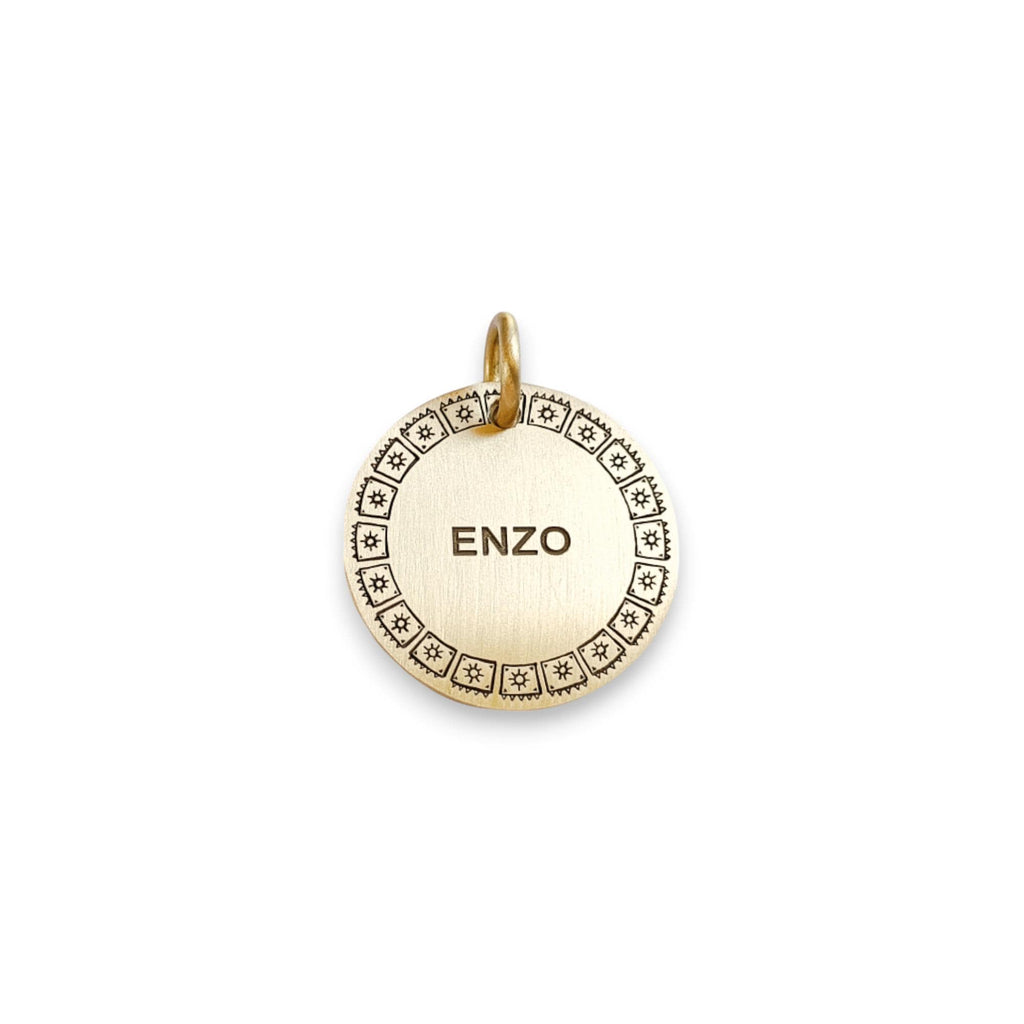 The Bohemian Starlight Token | Artisan Boho Pet ID & Custom Engraved Dog Tag, additional detail