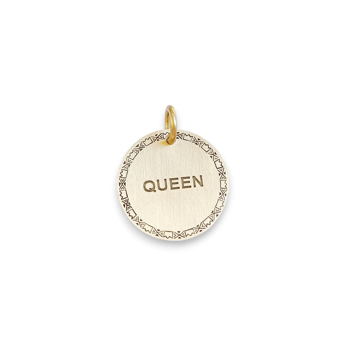 The Whimsical Queen Token | Artisan Boho Crown Pet ID & Custom Engraved Dog Tag, alternate angle