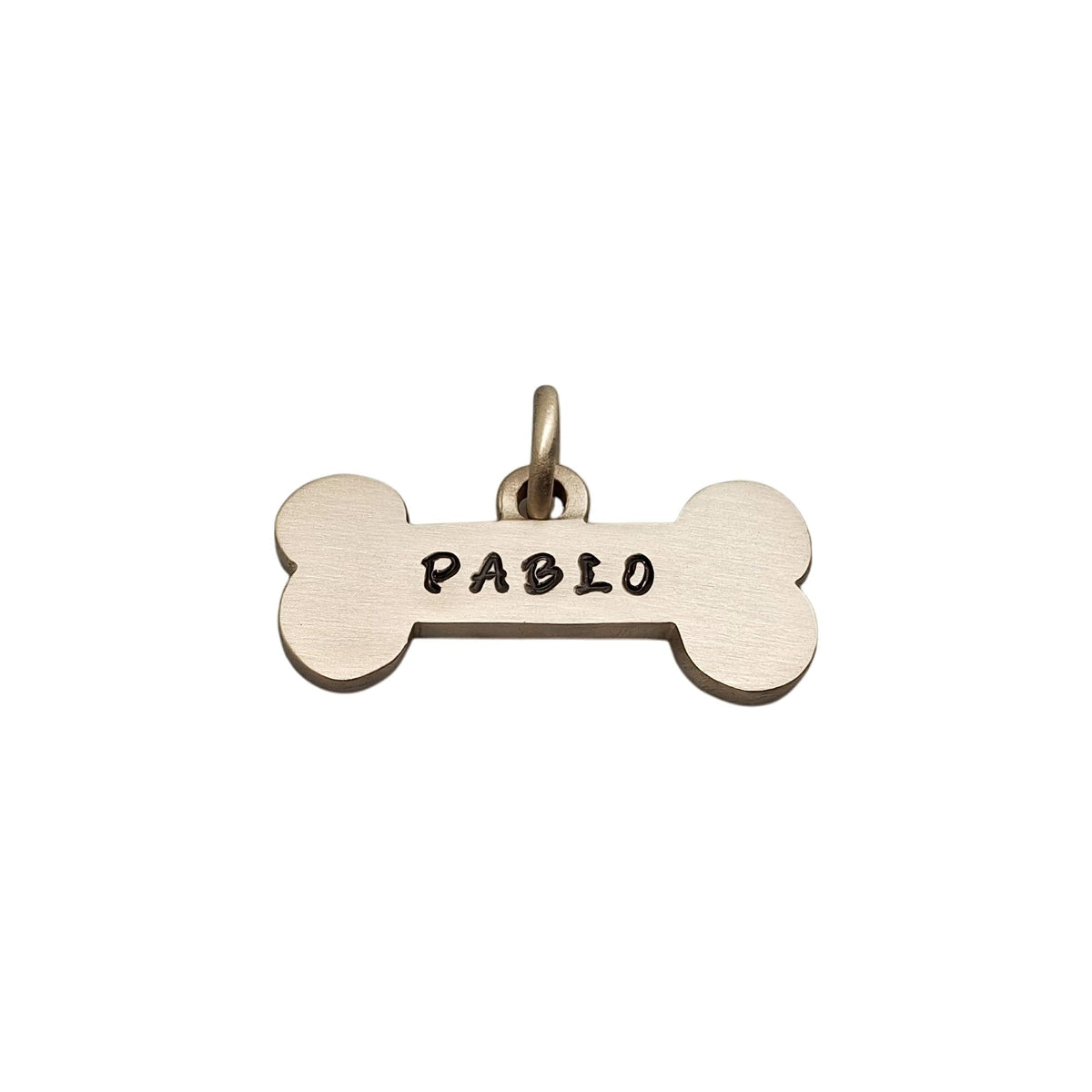 The Mighty Bone Token | Heavy-Gauge Solid Brass Big Bone Pet ID Tag, in Bridgette UPPER 3mm font