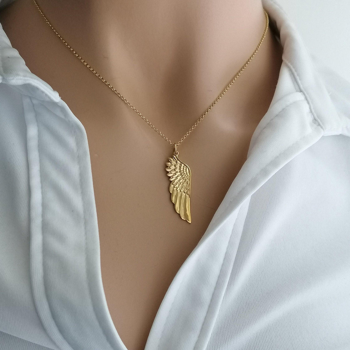 Angel Wing Necklace | New Beginnings Talisman, close-up detail