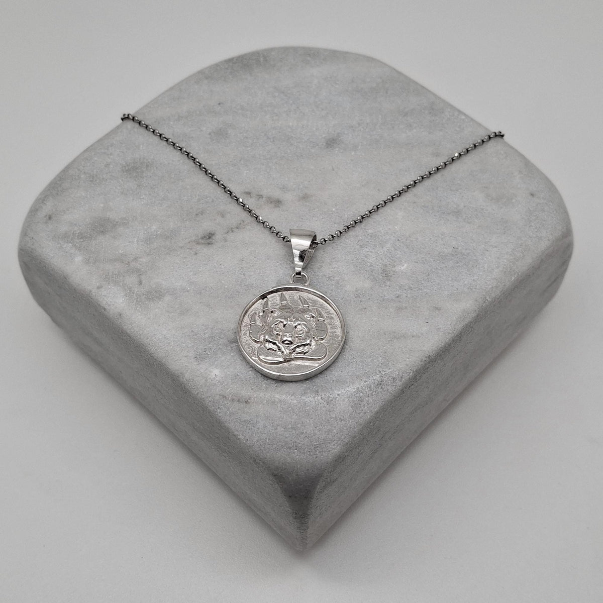 Bear Paw Medallion | Courage & Protection Talisman, additional detail