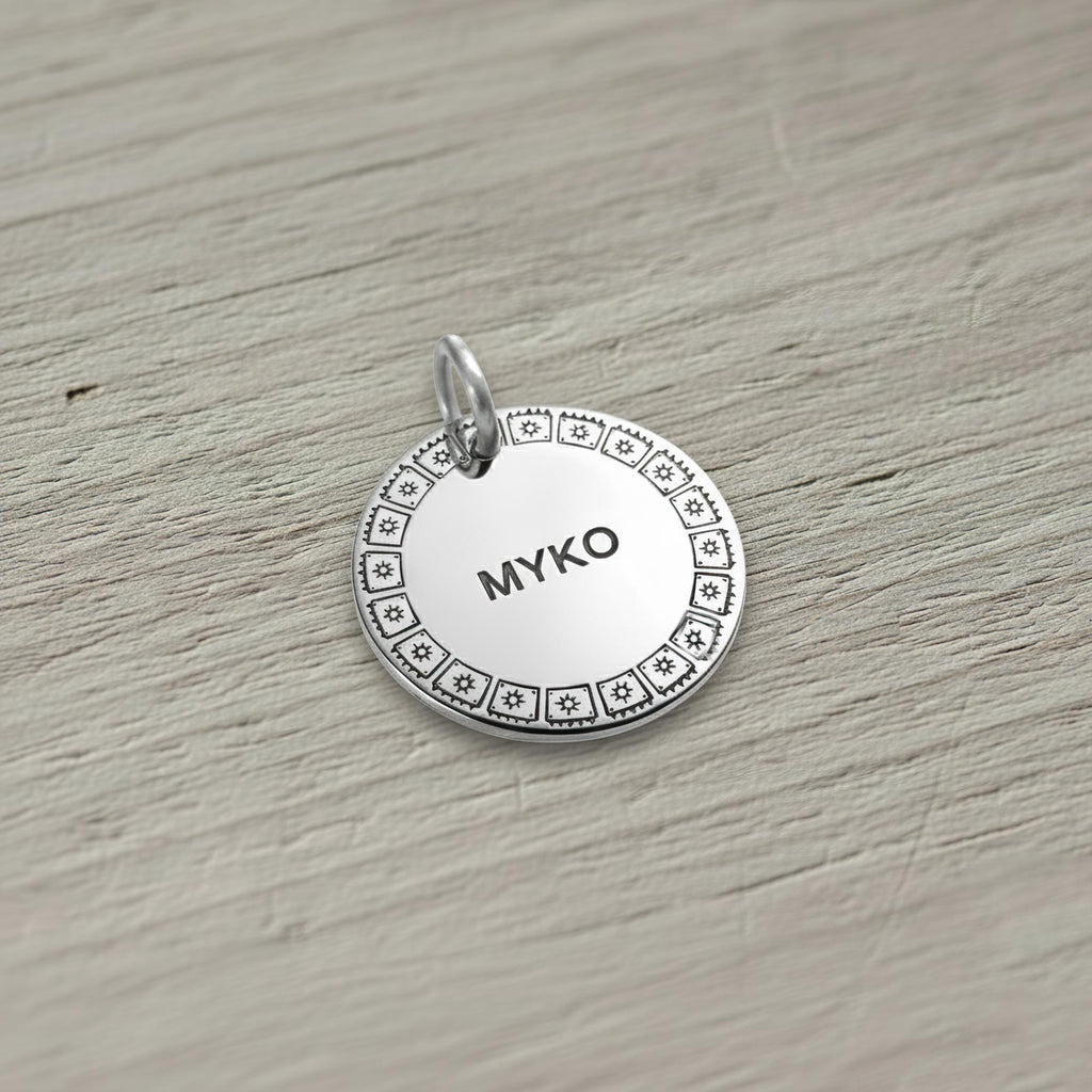 Boho Stars Dog Tag | Custom Engraved Pet ID Collar Charm, additional detail