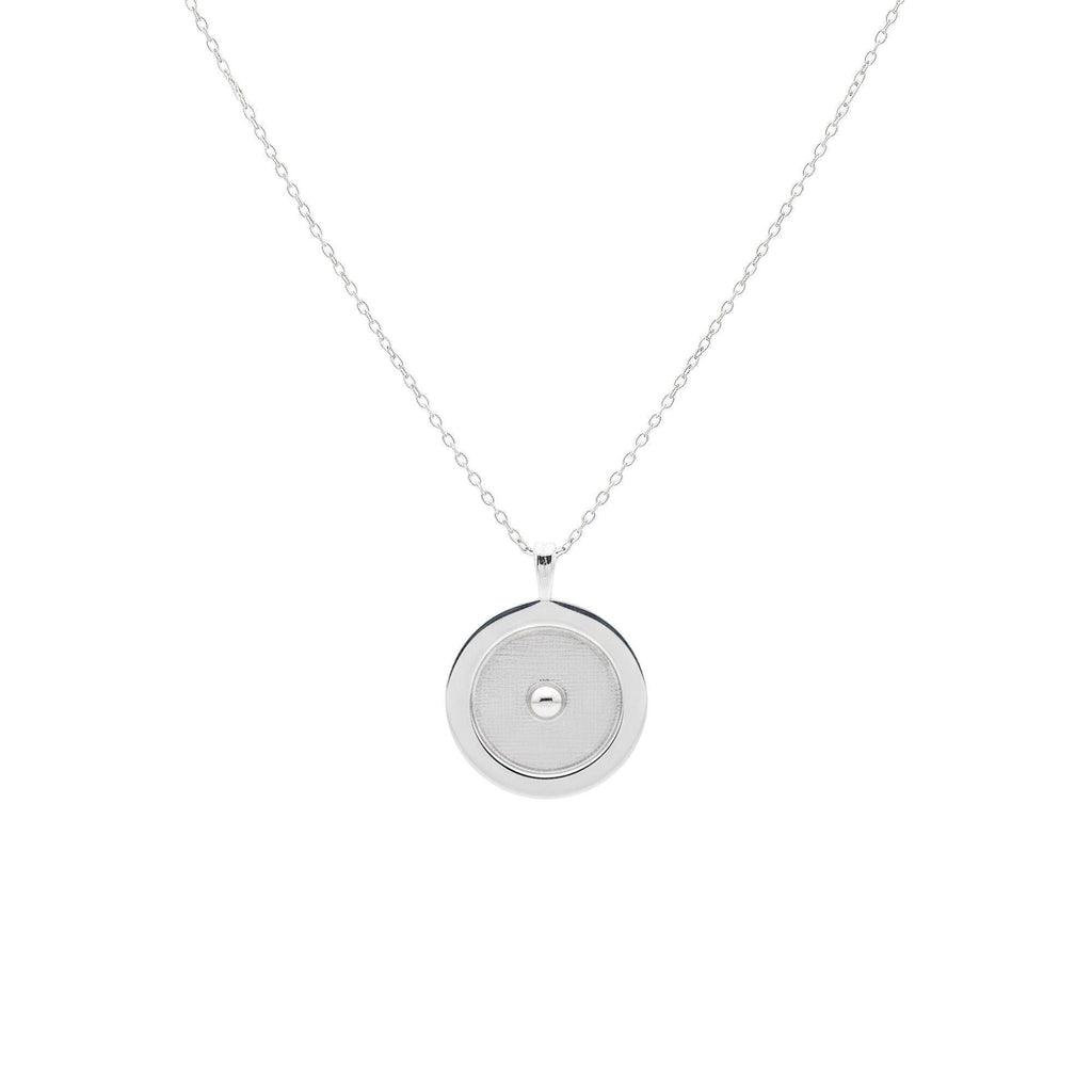 Circumpunct Necklace | Sterling Silver Sacred Geometry Pendant | Minimalist Monad Talisman, front view