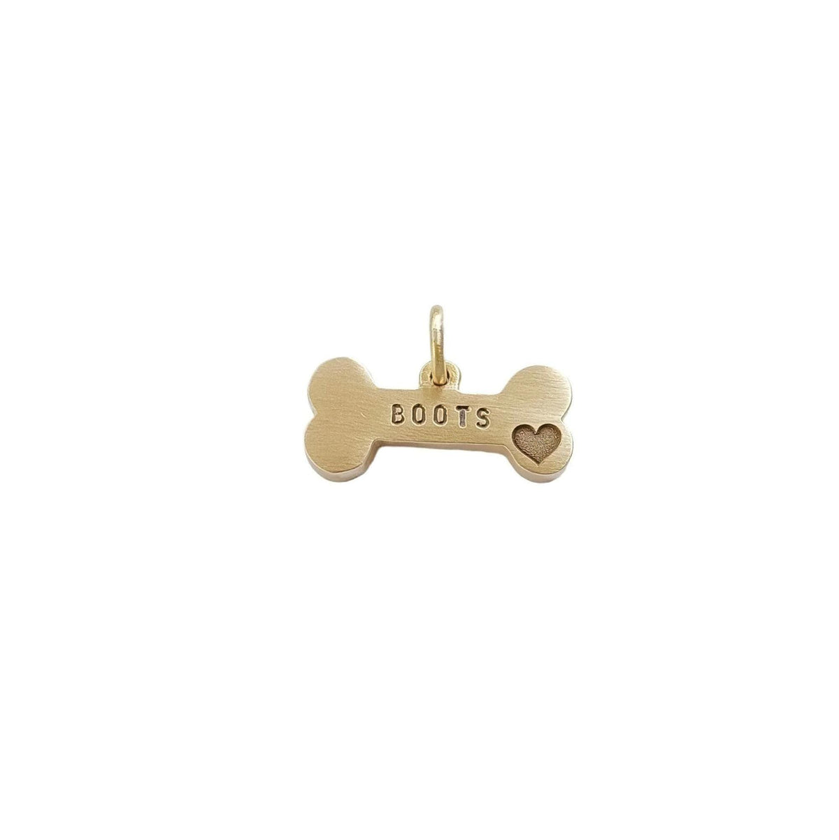The Symbolic Bone Token | Heavy-Gauge Custom Motif Brass Pet ID Tag, with Heart motif
