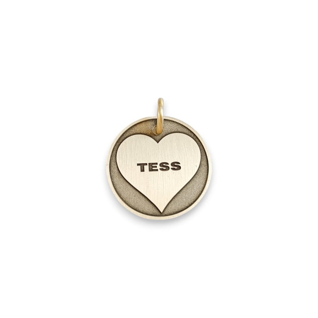 The Devotion Heart Token | Artisan Love Pet ID & Custom Engraved Dog Tag, styled view