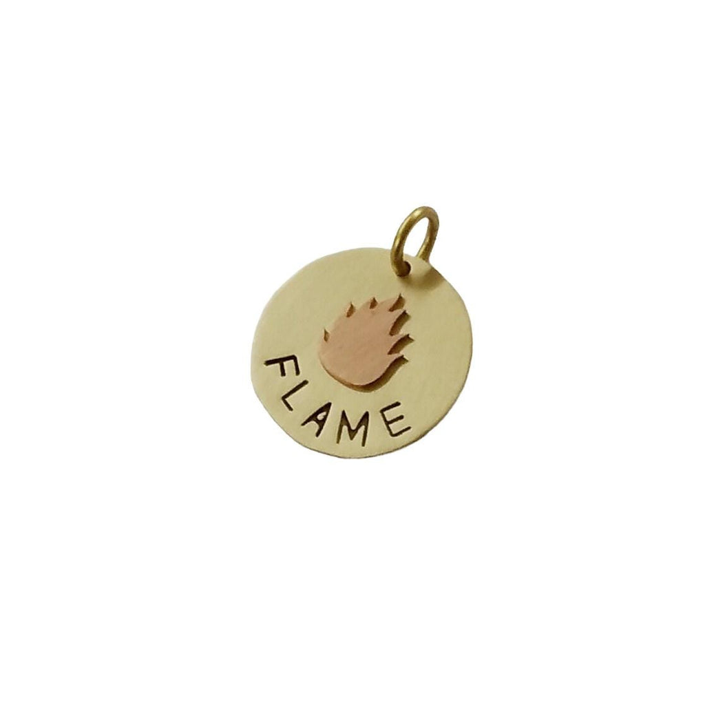 The Blazing Spirit Token | Artisan Flame Pet ID & Custom Tribal Dog Tag, close-up detail