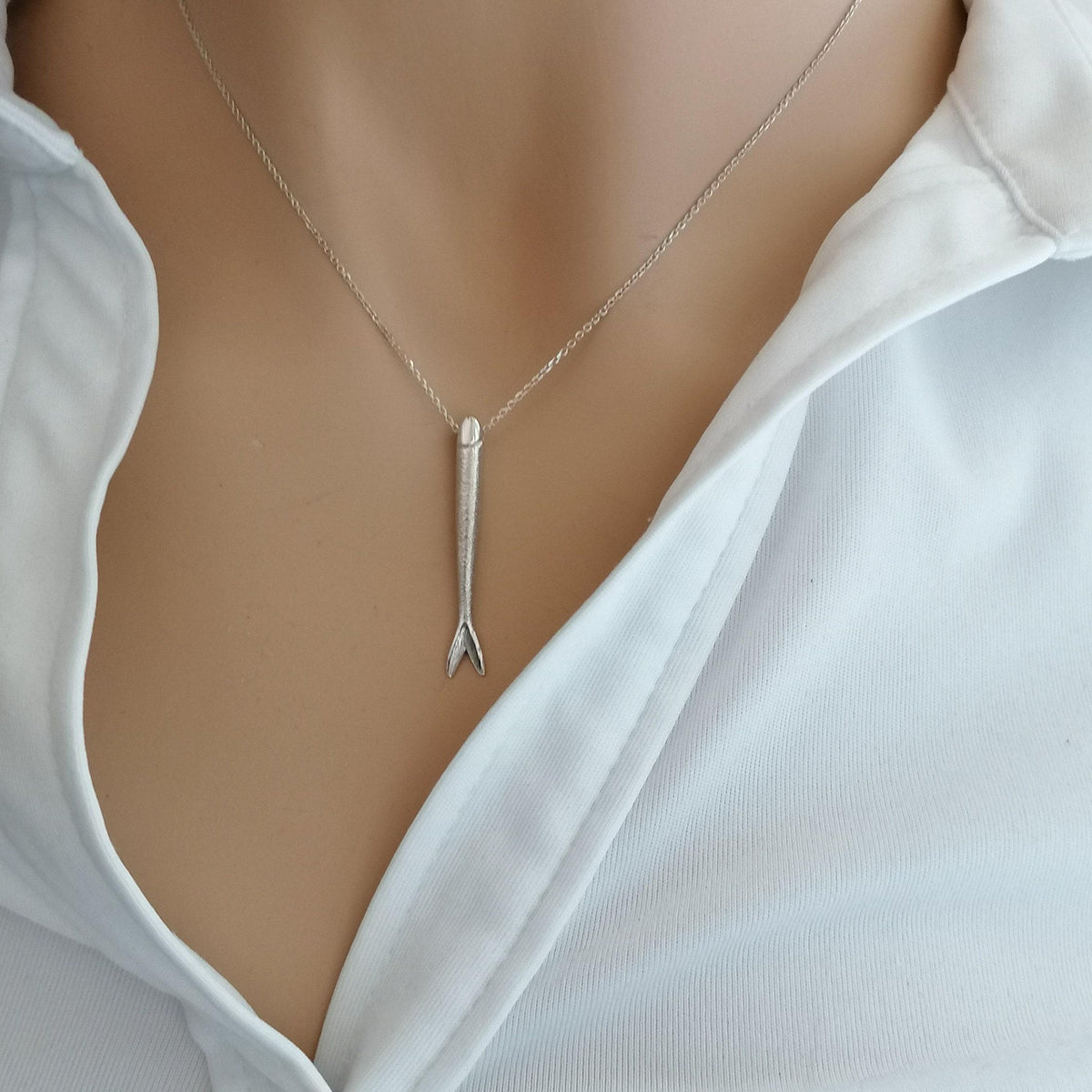 Sardine Necklace | Lucky Fish Talisman, front view