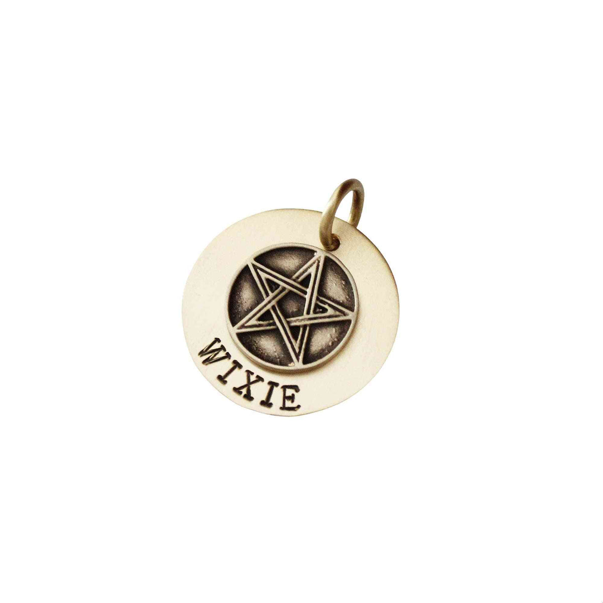 The Amulet Sigil | Artisan Pentagram Pet ID & Custom Engraved Dog Tag, alternate angle