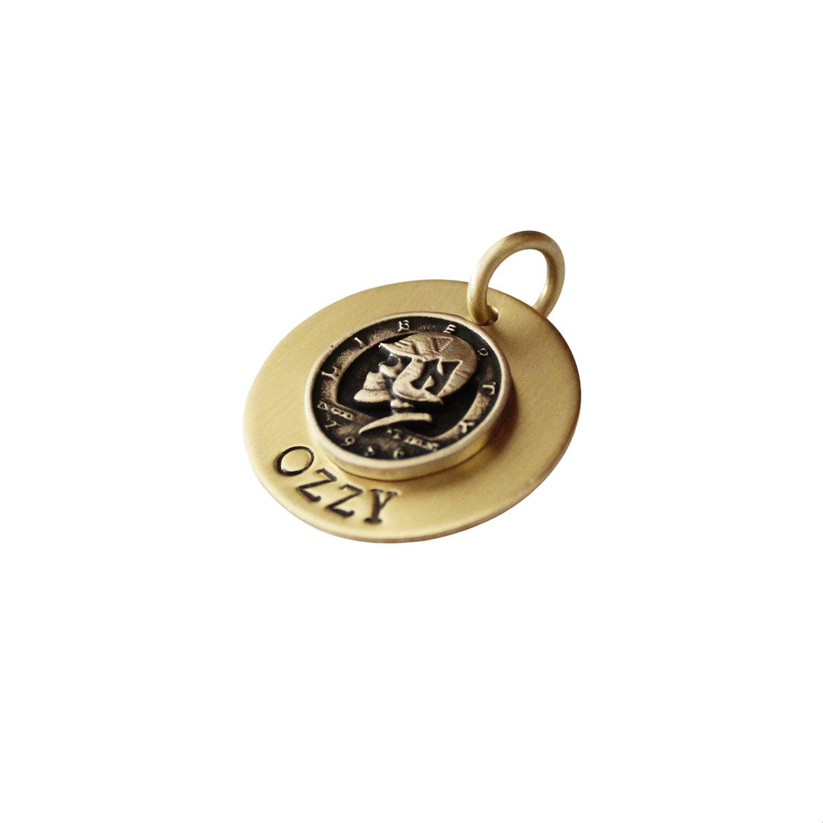 The Rebel Sigil | Artisan Liberty Skull Pet ID & Custom Engraved Dog Tag, alternate angle